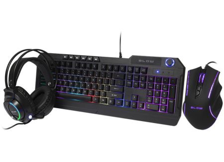 BLOW Zestaw gamingowy Klawiatura + mysz + słuchawki