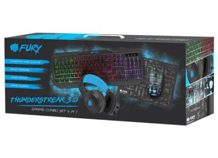 Fury Zestaw dla graczy 4 w 1 Thunderstreak 3.0 klawiatura + mysz + słuchawki + podkładka