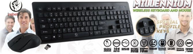Rebeltec bezprzewodowa Klawiatura + Mysz Millenium