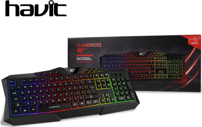 HAVIT GAMENOTE KB453L Klawiatura multifunkcyjna podświetlana