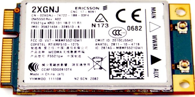 Modem WWAN 3G DELL F5521GW 2XGNJ DW5550 AERO2 GPS