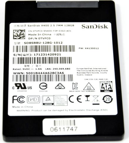 Dysk twardy SanDisk 128GB 2.5'' SATA SSD X400