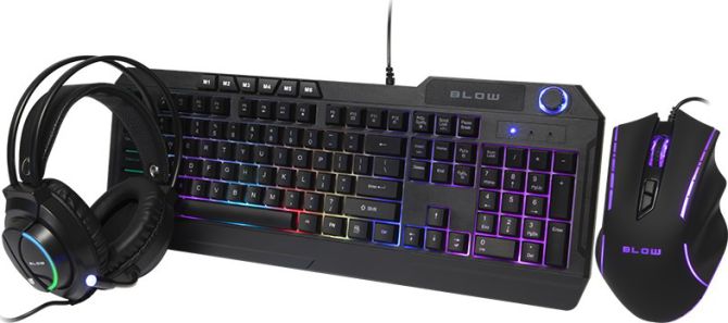 BLOW Zestaw gamingowy Klawiatura + mysz + słuchawki